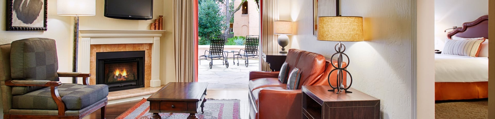 living room with balcony
