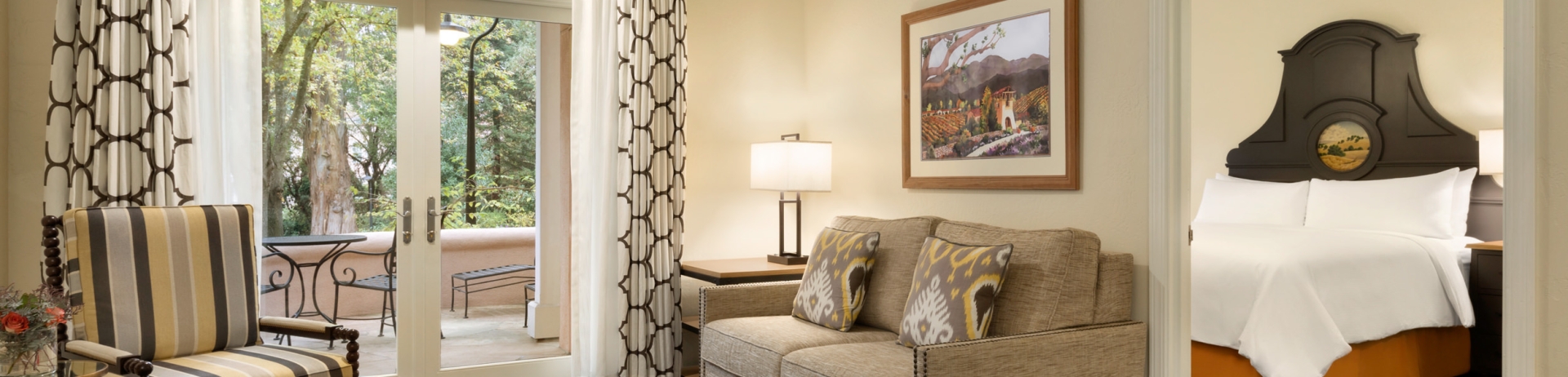 Living room with couch and balcony