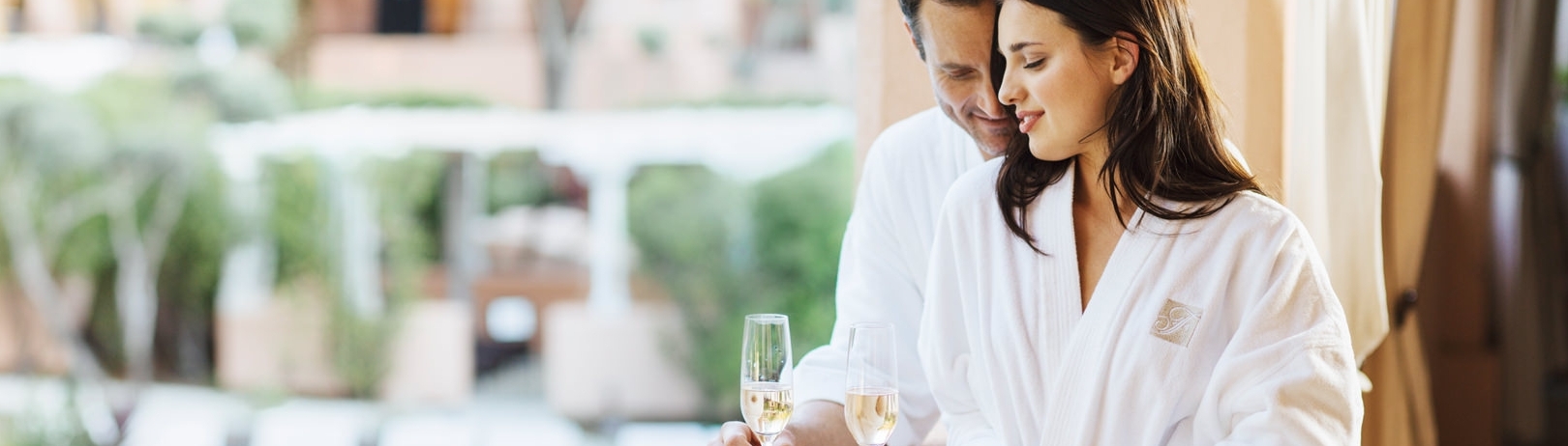 couple over looking pool