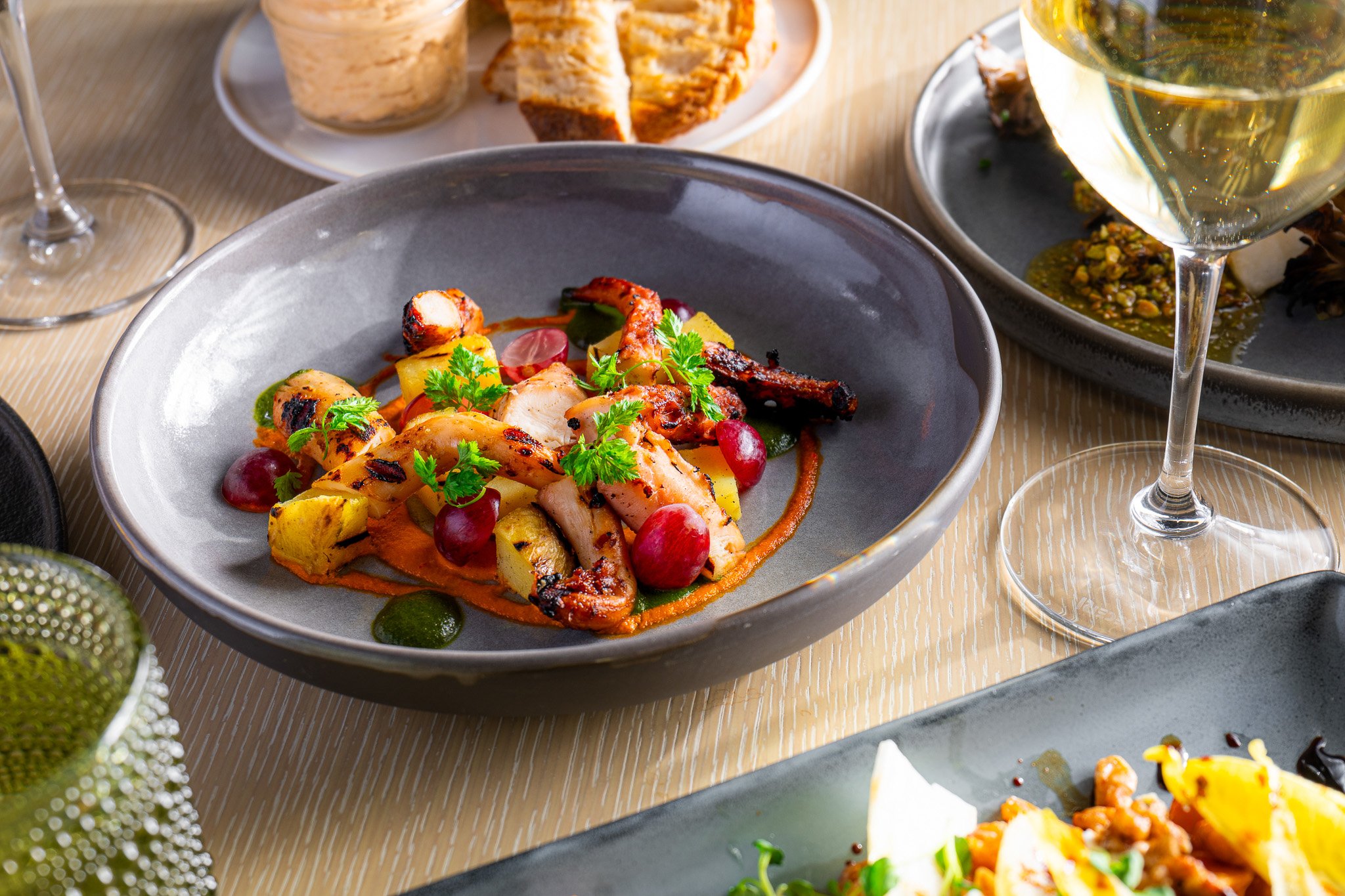 Plate of brightly colored food