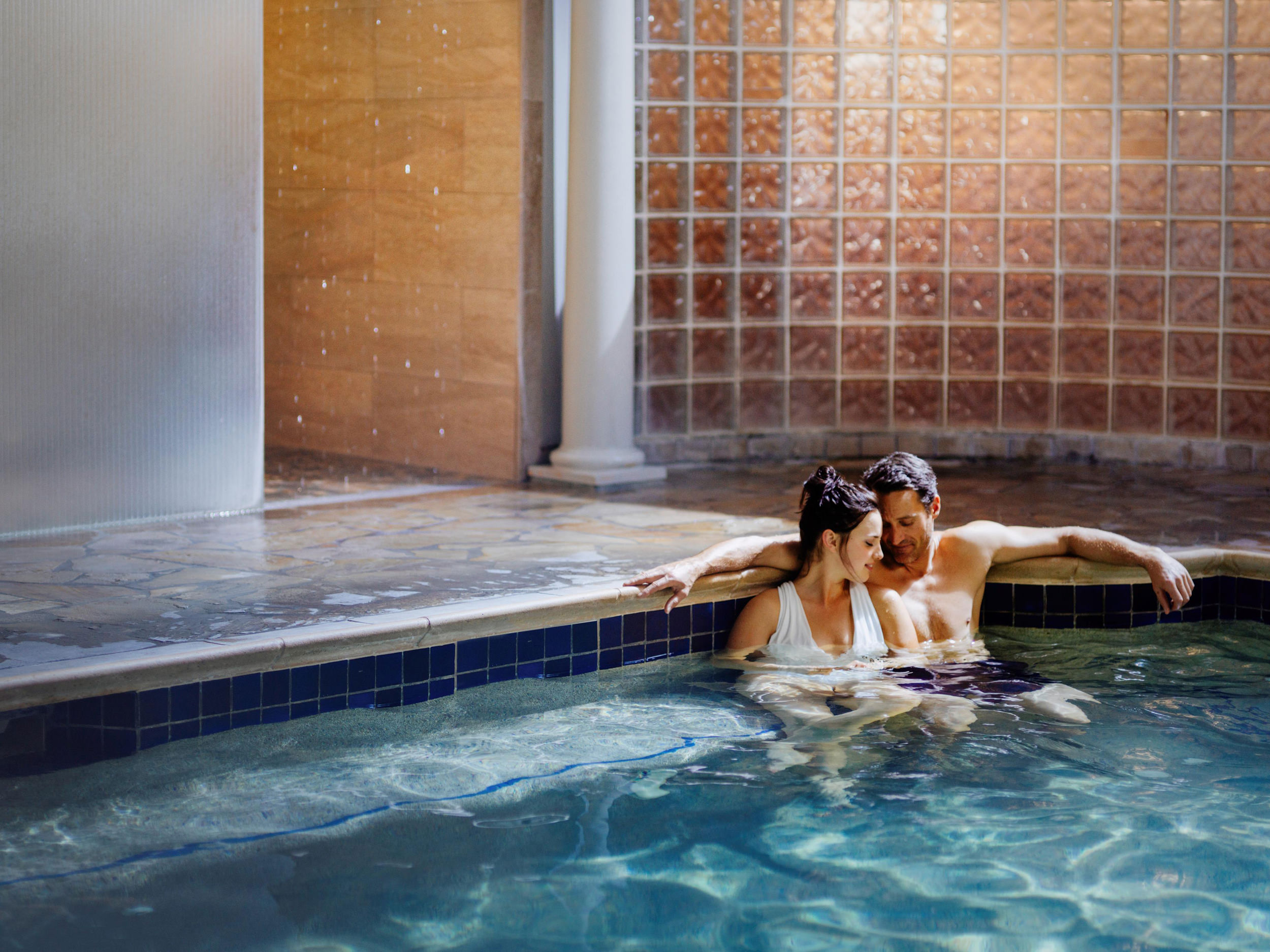 couple in pool
