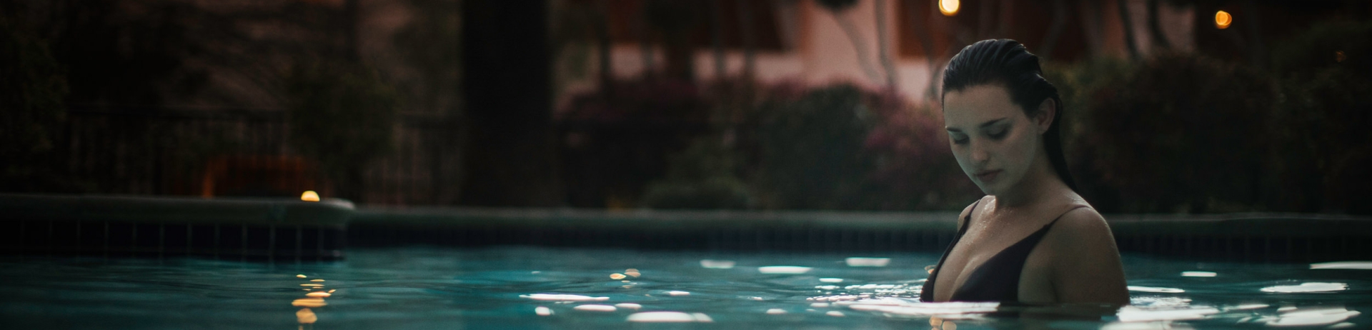 woman in pool