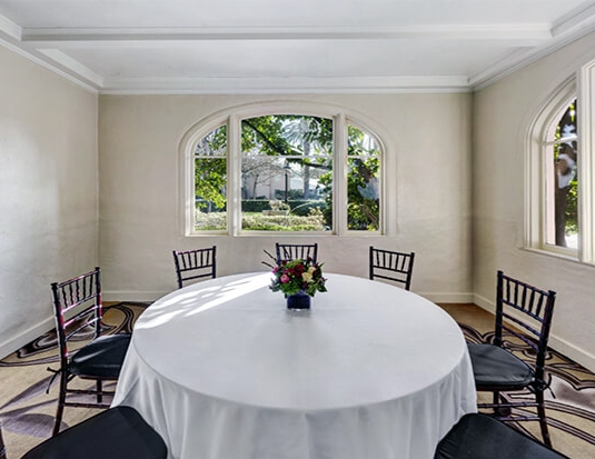 small room with round table