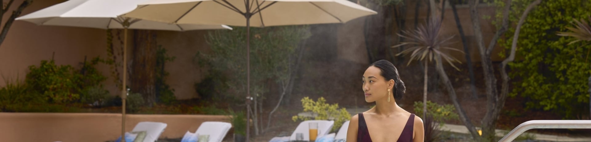Woman standing in the pool at Fairmont Spa