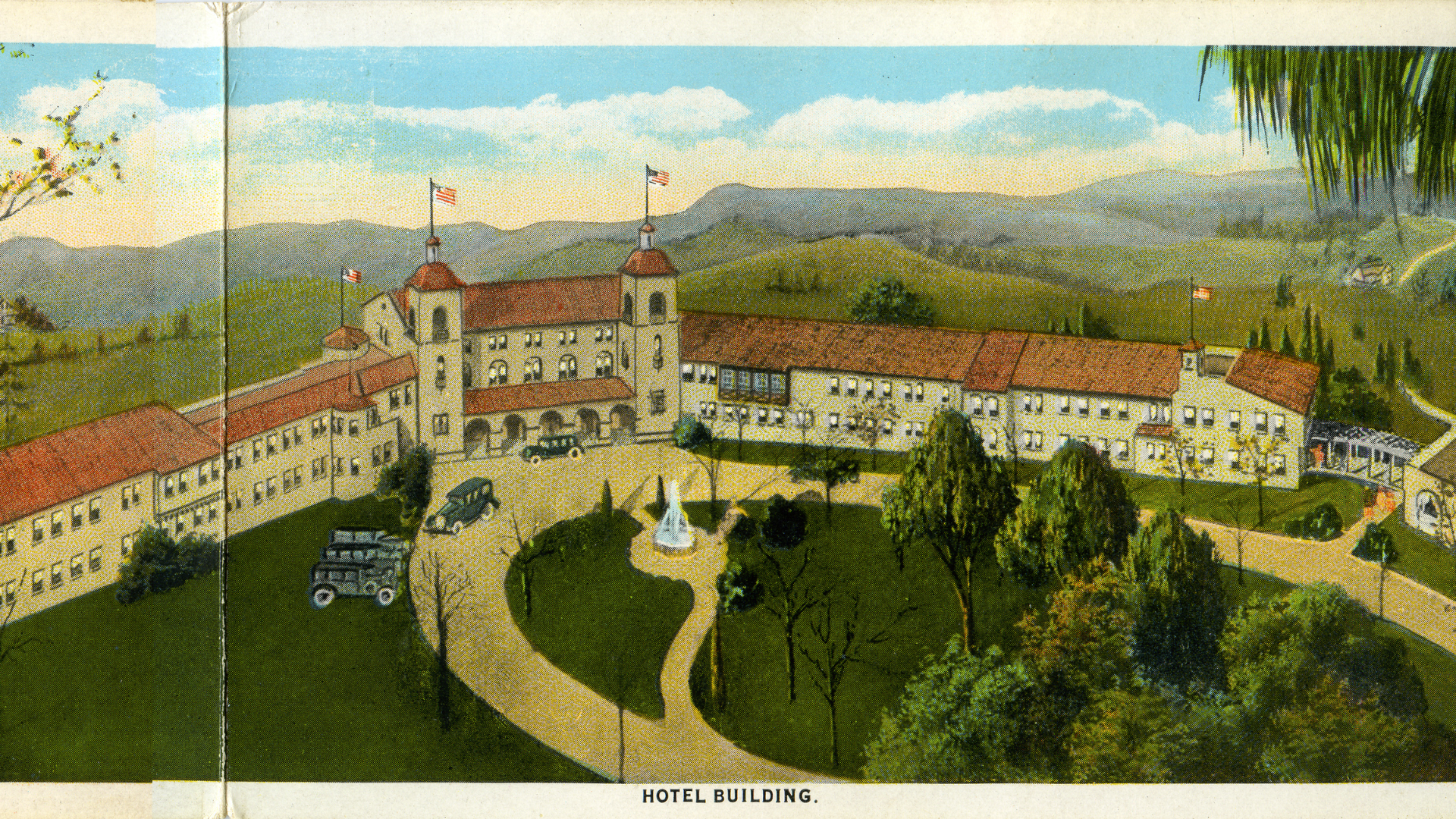 Historic post card of Fairmont Sonoma Mission Inn & Spa (pre 1927)