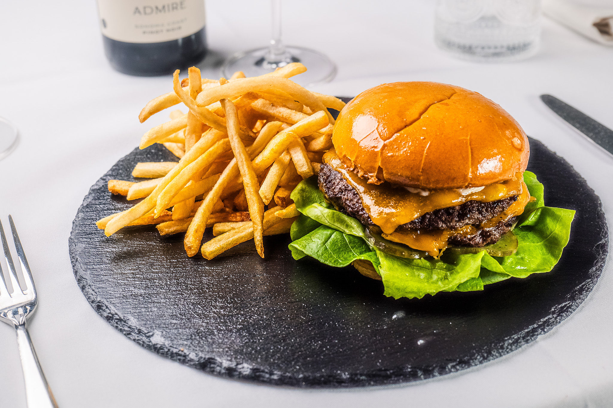 burger and fries