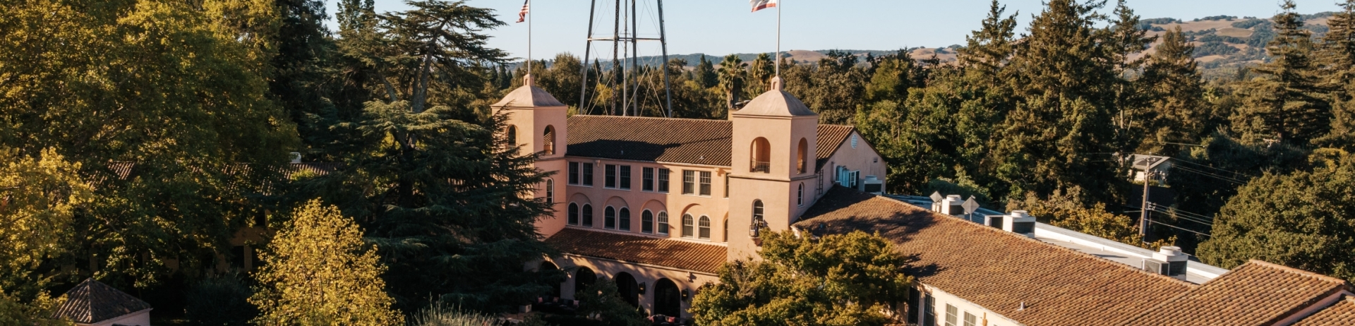 birds eye view of fairmont sonoma mission inn & spa and the historic water tower