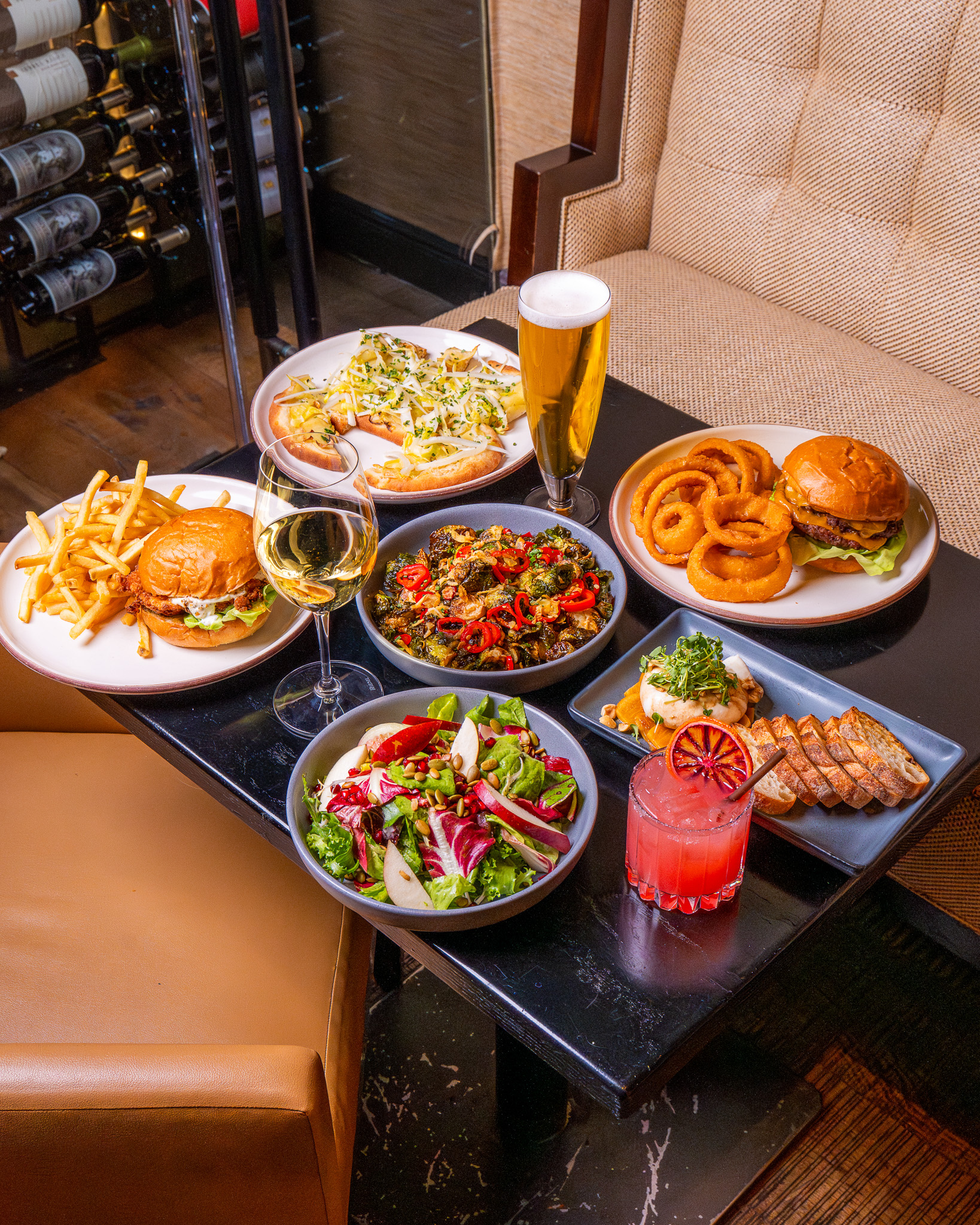 Table full of bar food