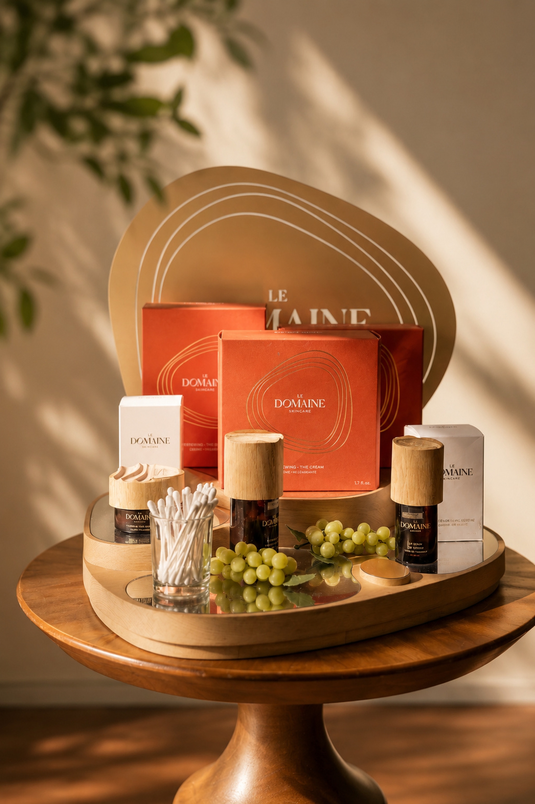 Table full of spa products